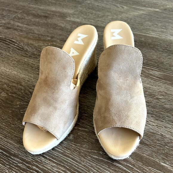 EUC Manebí Hamptons Sabot Wedge Sandals Dove Gray Suede Size 38 / US 7.5 Leather - Picture 8 of 14